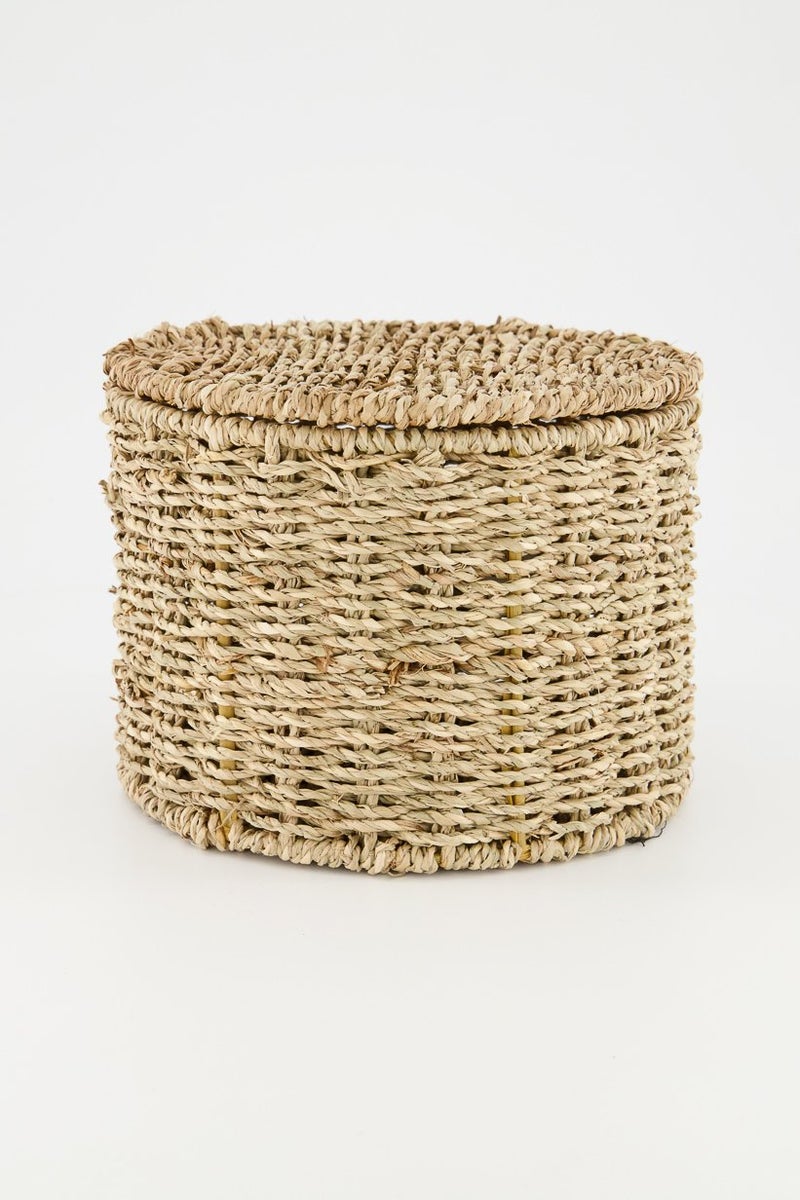 Muy Mucho Seagrass Storage Box 20 D x 15 H cm, Tan - Image 1