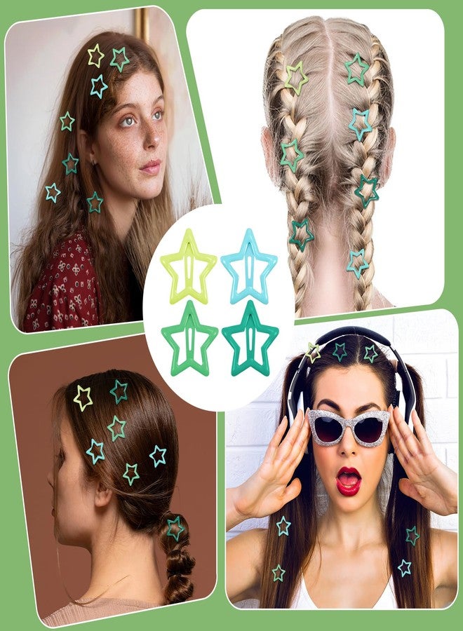 Tyqour 16 Pcs Star Hair Clips - Metal Non-Slip Star Clips Kawaii Snap Hair Clips Small Cute Hair Barrettes Neon Y2k Hair Accessories for Girls Kids Toddlers Women (Green, Blue, Yellow) - Image 3