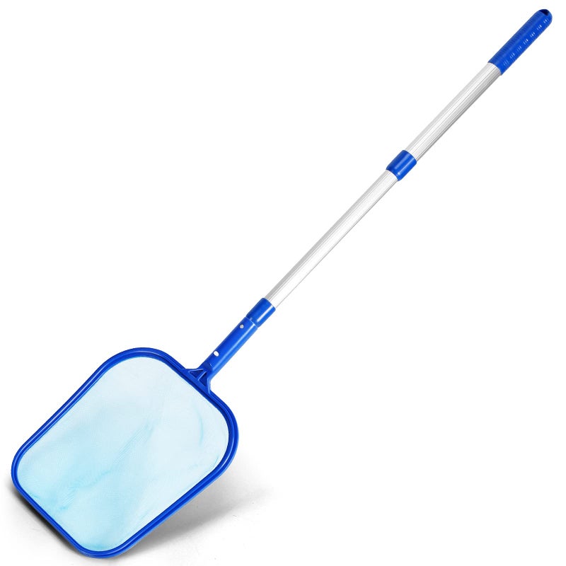 Evob Pool Skimmer Net with Adjustable 17-40" Telescopic Pole - Fine Mesh Net - Leaf Skimmer for Cleaning Surface of Swimming Pools, Hot Tubs, Spas and Fountains - Image 1