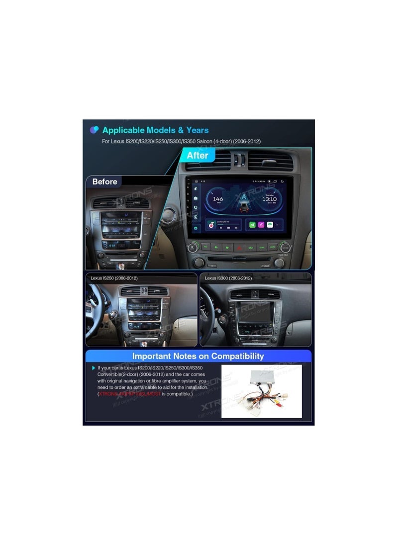 SHEZA STAR Android Car Stereo for Lexus IS250 IS300 IS200 IS220 IS350 2005 2006 2007 2008 2009 1GB RAM 32GB ROM 10 Inch MirrorLink WiFi BT, IPS Touch Screen with Backup Camera Included - Image 1