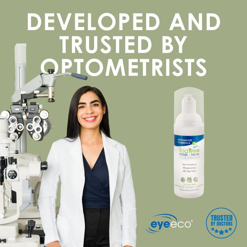 EYEECO منظف الجفون والوجه المتقدم من آي إيكو بشجرة الشاي - 50 مل - منظف غير مهيج للرموش والجفون يهدئ التهيج مع شجرة الشاي، فيتامين E وزبدة الشيا - Image 4