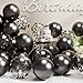 SUWEN Black Metallic Balloons and Confetti Balloons Set 47PCS Latex Helium Chrome Black Balloon for Birthday Graduation Anniversary Party Decorations - Image 3