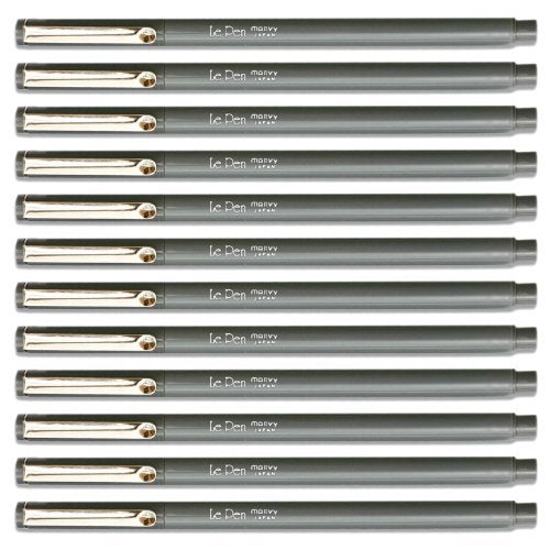 Uchida Lepen Permanent Marker - Dark Gray Ink - 1 Box - Image 2