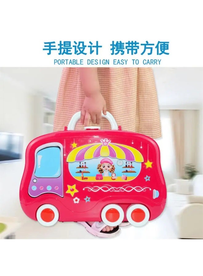 طقم مطبخ السفر للشيف السعيد – حقيبة محمولة للعب التظاهر | لعبة سكوتر 3 في 1 مع أدوات وإكسسوارات طعام - Image 5