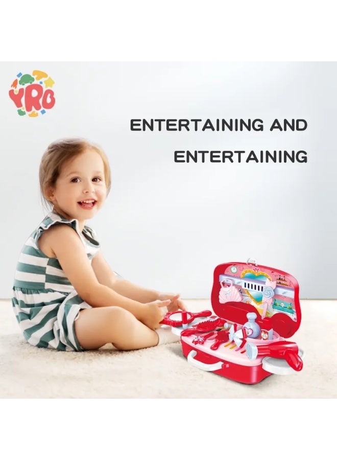 طقم مطبخ السفر للشيف السعيد – حقيبة محمولة للعب التظاهر | لعبة سكوتر 3 في 1 مع أدوات وإكسسوارات طعام - Image 3