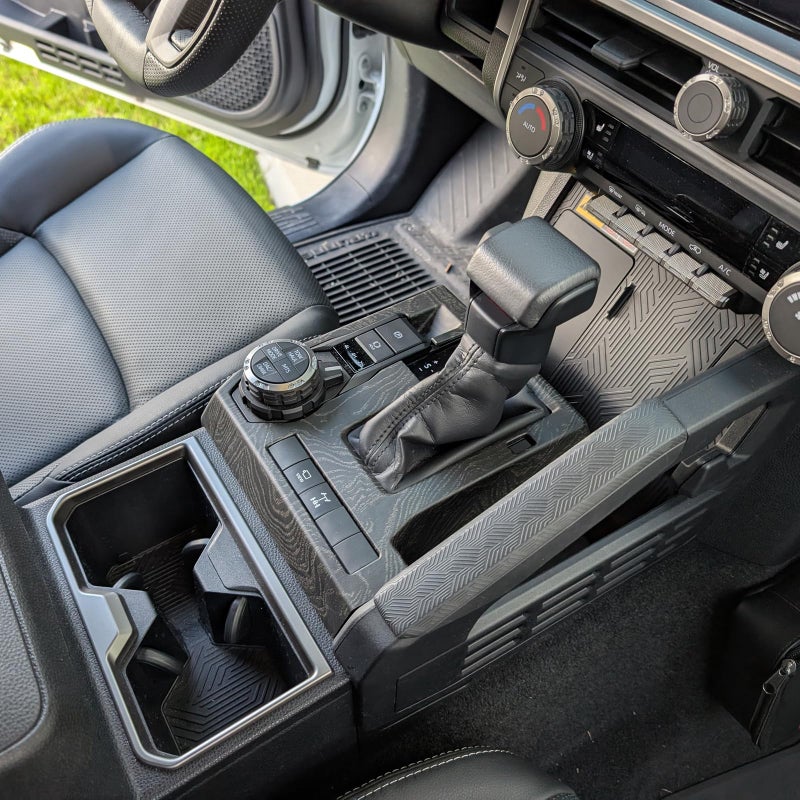 BORUIEN for Toyota Tacoma 2024 2025 and 4Runner 2025 Interior Accessories Center Console ABS Shift Panel Cover Decor Dashboard Trim (Black Wood Grain, Shift Panel Cover) - Image 5