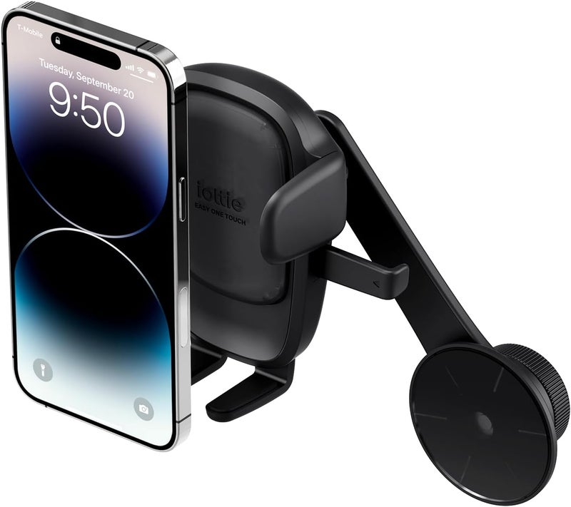 iOttie Easy One Touch 6 Vehicle Screen Car Phone Mount - Universal Cell Phone Holder for iPhone, Google, Samsung, Moto, Huawei, Nokia, LG, and All Other Smartphones, 3.37 x 7 x 4 inches,Black Multi item matching - Image 1