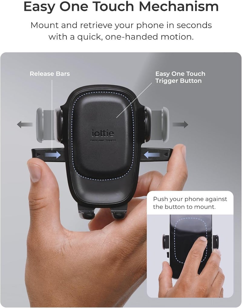 iOttie Easy One Touch 6 Vehicle Screen Car Phone Mount - Universal Cell Phone Holder for iPhone, Google, Samsung, Moto, Huawei, Nokia, LG, and All Other Smartphones, 3.37 x 7 x 4 inches,Black Multi item matching - Image 2