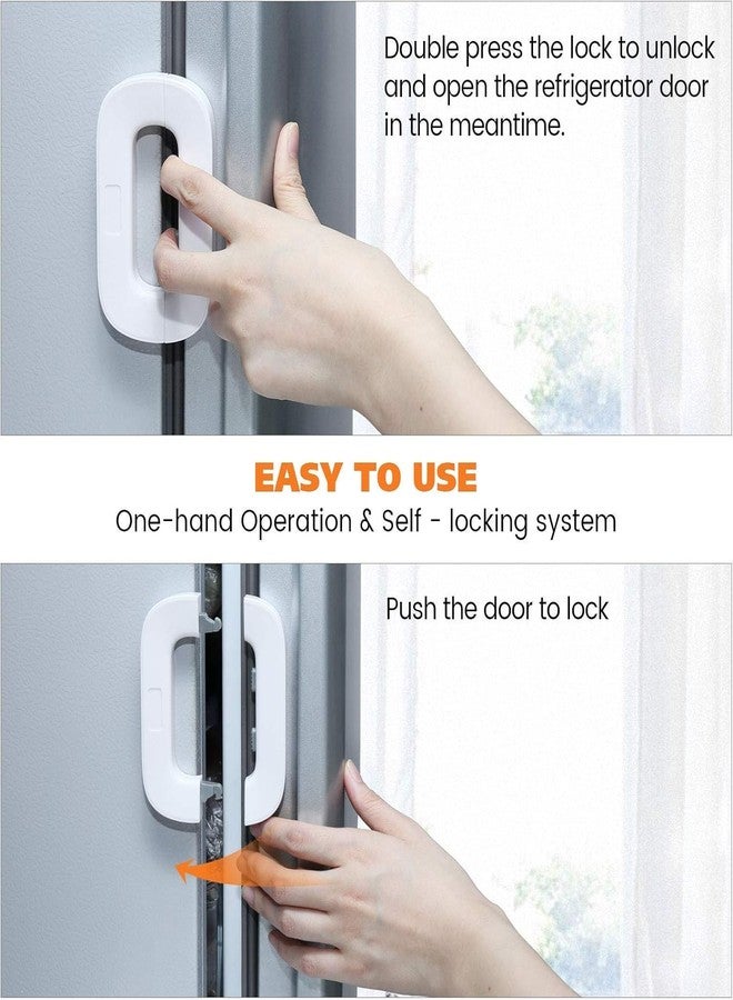 SNAPCOM Refrigerator Lock Upgrade for Home | Fridge Lock with Two Buttons for Kids, Adults Safety Freezer Door Lock with Strong Adhesive, Refrigerator Locks for Children No Tools Need or Drill - Image 3