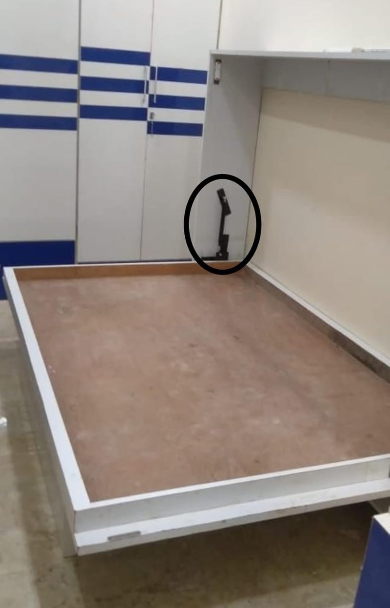 RIBBONIC Wall Bed Fittings Hardware Horizontal With Folding Leg 100 kg 100kg Hydraulic Load Capacity Not Including Wooden Parts 6X4 Double Bed 50 Cm 15 Cm 18 Cm - Image 1