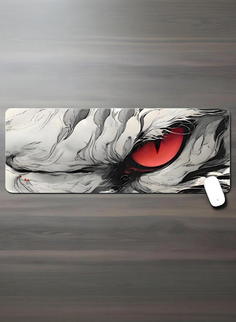 Large mouse pad expansion game anti slip rubber base office desk keyboard mouse pad glares angrily  - Image 2