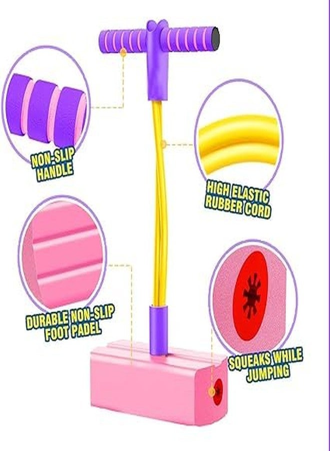 MITVIK Foam Pogo Jumper for Kids - Safe Bungee Pogo Stick Toy with Squeaky Sound, Indoor & Outdoor Balance Training Toy for Boys & Girls Age 3+ (Up to 250 lbs, Multicolor) - Image 2