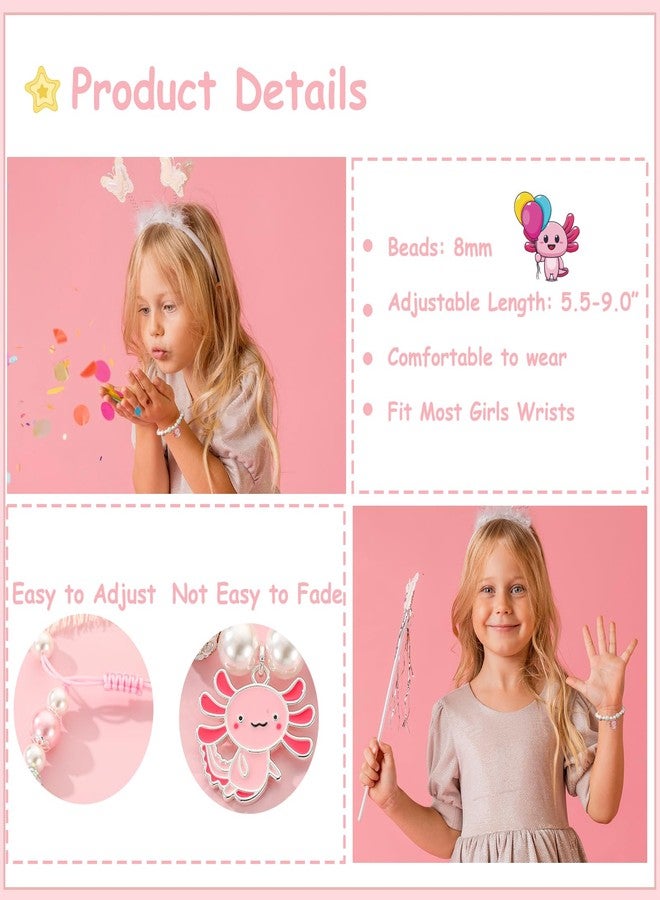 VULETO Happy 7 Year Old Girl Birthday Bracelet Gift, Adjustable Pink Pearl Charm Bracelet Axolotl Stuff 7th Birthday Gifts Ideas Decorations Christmas Jewelry Gifts for Daughter Niece Granddaughter Sister Kids - Image 5