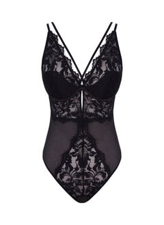 women'secret lace and tulle bodysuit with hoop and padding  - Image 1