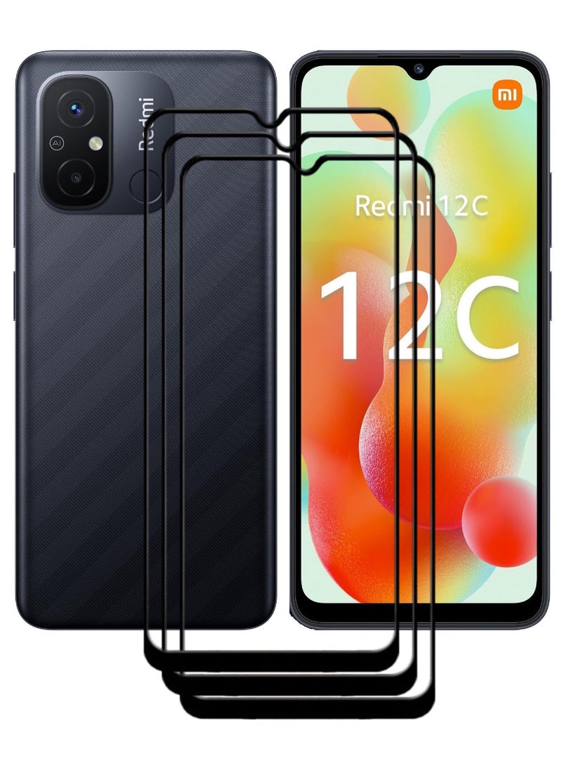 ACLIX 3 Pieces Antistatic ESD Dustproof Premium Quality High Definition Tempered Glass Screen Protector Designed For Xiaomi Redmi 12C - Image 1