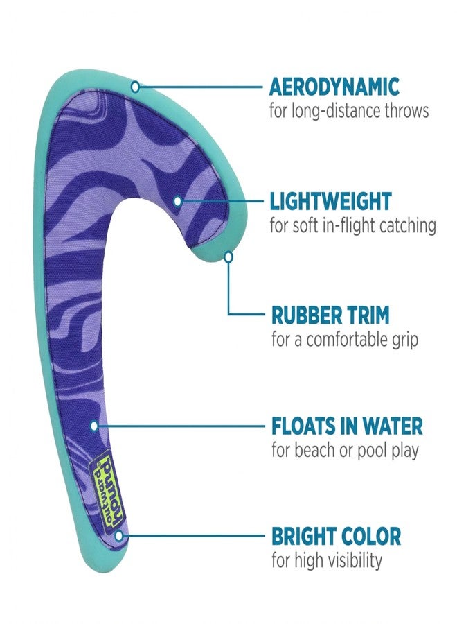 Outward Hound FlyFetch Boomerang Dog Toy, Lightweight Foam Core, Rubber Rim, Floats in Water, All Breeds, 11" - Image 3