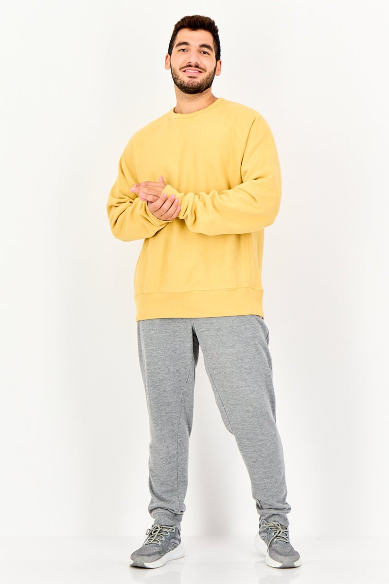 Champion Men Sportswear Fit Long Sleeves Outdoors Sweatshirts, Dark Yellow - Image 3
