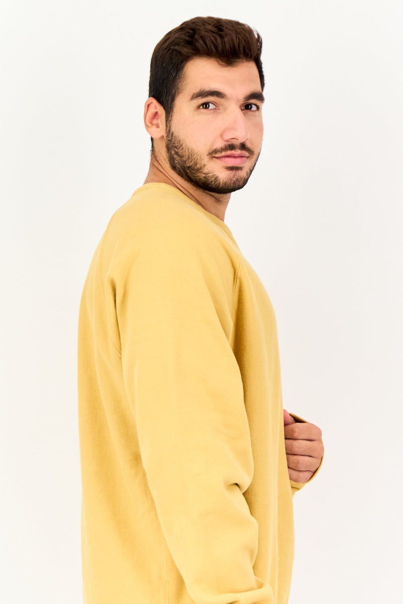 Champion Men Sportswear Fit Long Sleeves Outdoors Sweatshirts, Dark Yellow - Image 4