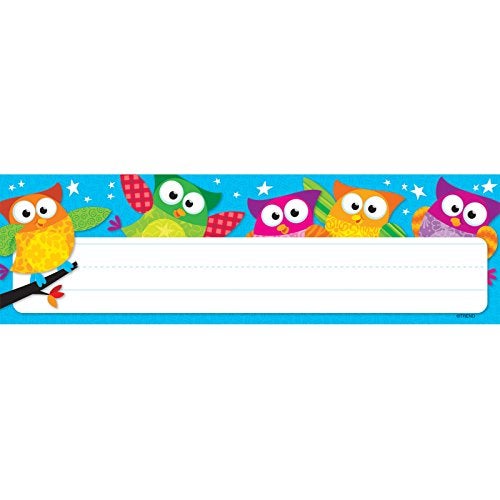 Trend Enterprises TREND Owl-Stars! Desk Toppers Name Plates, 2-7/8" x 9-1/2", 36 Count - Image 1