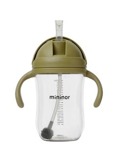 Mininor زجاجة قشة تريتان 330 مل، لون أخضر طحلب  - Image 2