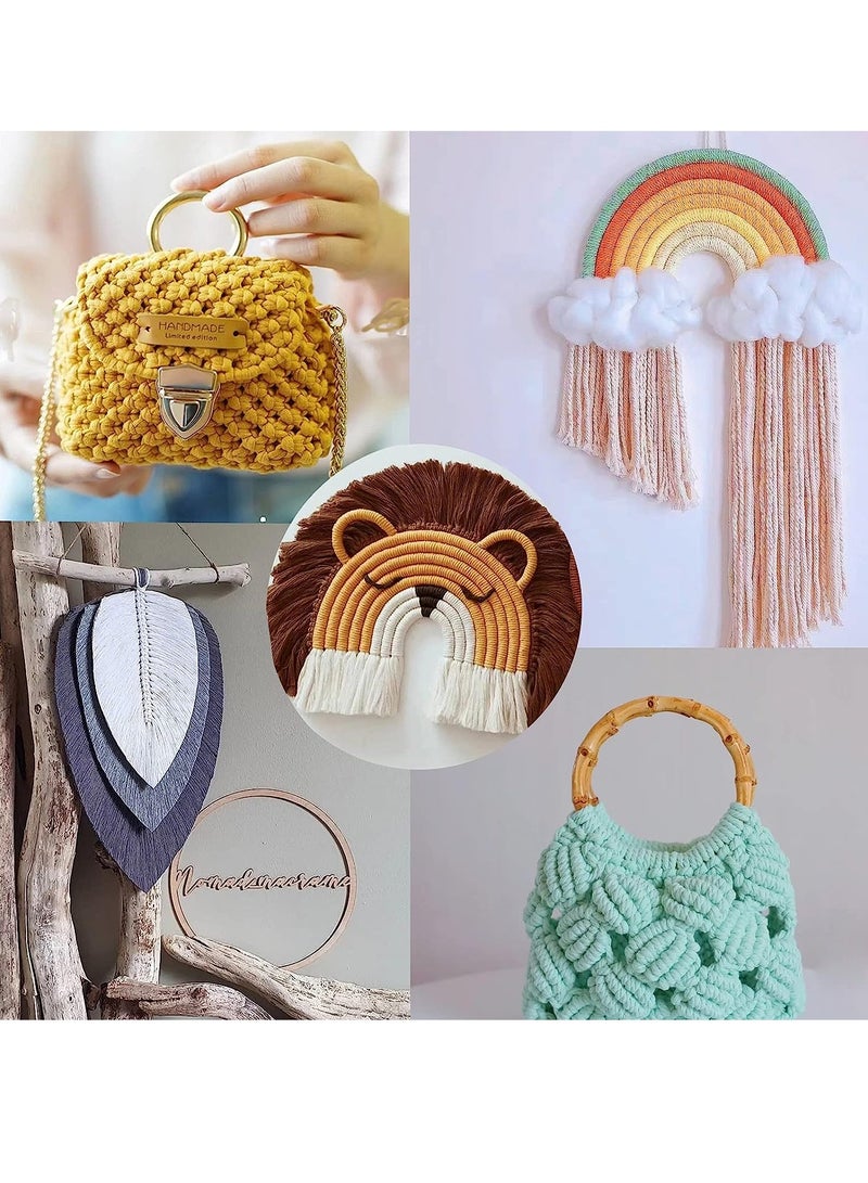 Natural Cotton Macrame Cord for DIY Crafts 3mm 109 Yards 4 Ply Twisted Yarn in White - Image 2