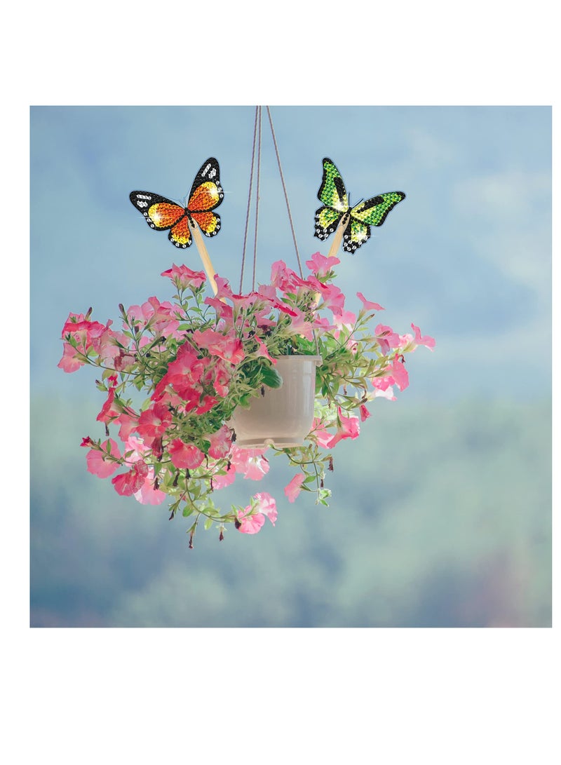 Excefore فن الألماس على شكل فراشة، 8 قطع من مجموعات فن الألماس للفراشة للبالغين والأطفال، مجموعات فن الألماس، أدوات فن الألماس على شكل فراشة للزينة الداخلية والخارجية، الحديقة، تزيين الفناء - Image 4