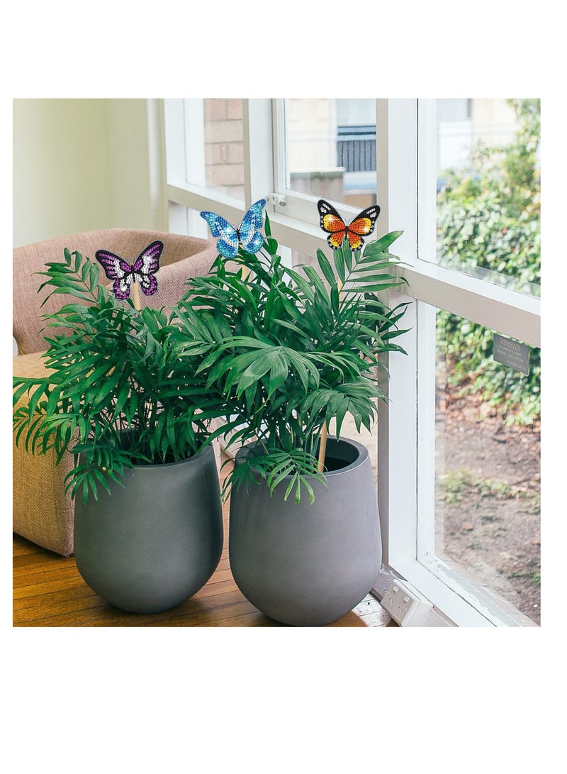 Excefore فن الألماس على شكل فراشة، 8 قطع من مجموعات فن الألماس للفراشة للبالغين والأطفال، مجموعات فن الألماس، أدوات فن الألماس على شكل فراشة للزينة الداخلية والخارجية، الحديقة، تزيين الفناء - Image 5