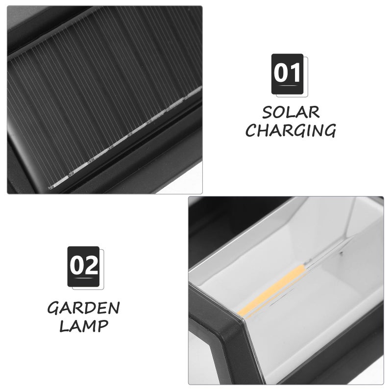 Solar Powered Waterproof Outdoor Wall Lights 2 Pack Garden Patio Driveway Security Lighting - Image 4