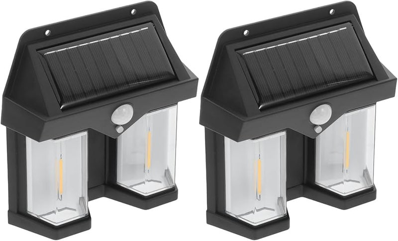 Solar Powered Waterproof Outdoor Wall Lights 2 Pack Garden Patio Driveway Security Lighting - Image 1