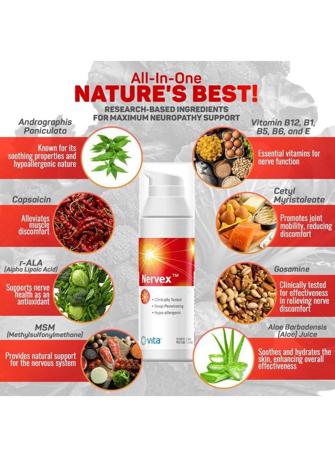 Vita Sciences Nervex Maximum Neuropathy Support, Scientifically Developed for Effective Natural Fast Cream for Feet, Hands, Legs, Toes - Image 3