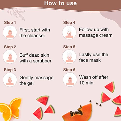 Aryanveda Fruit Facial Kit for Glowing & Radiant Skin | Reduces Fine Lines & Dark Spots | For All Skin Types | 80g - Image 5