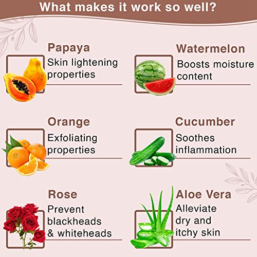 Aryanveda Fruit Facial Kit for Glowing & Radiant Skin | Reduces Fine Lines & Dark Spots | For All Skin Types | 80g - Image 3