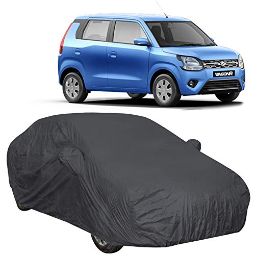 The Autostory 190 Taffeta Water Resistant Car Body Cover Compatible with Maruti Wagonr/Wagon r (2019 Onwards) with Mirror Pockets (Grey/Navy Blue) - Image 1