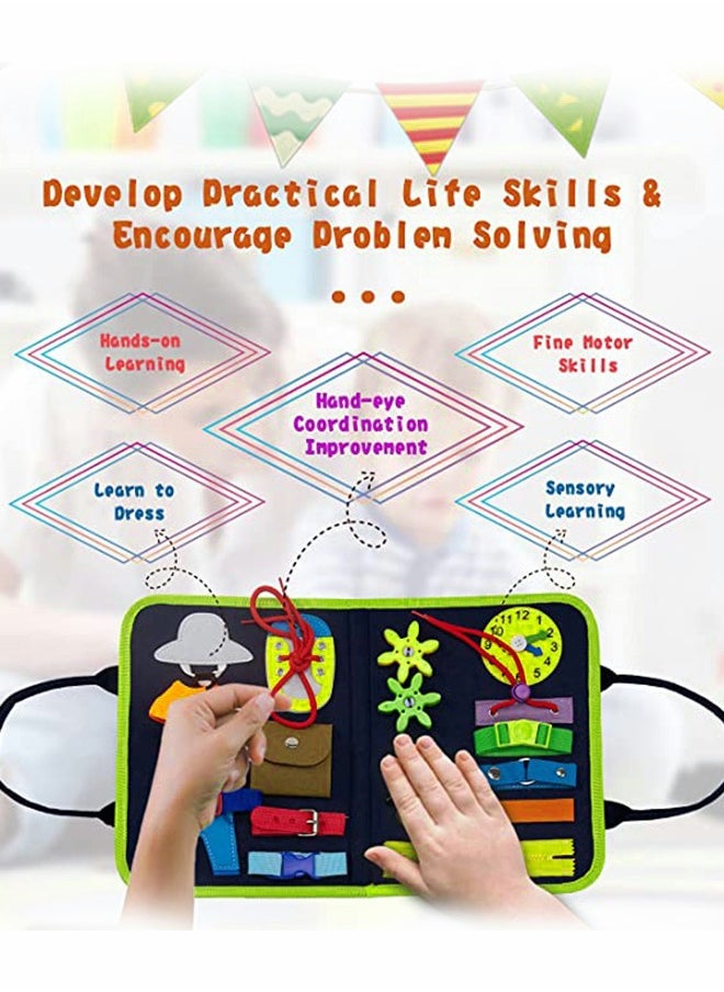 GROIC Toddler Busy Board Montessori Toys Autism Sensory Toys Preschool Education Learning Toys Basic Dressing Learning Board  - Image 2