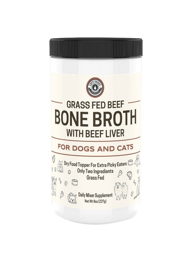 Left Coast Performance Bone Broth For Dogs And Cats With Beef Liver - Human Grade Grass Fed Beef Bone Broth Powder For Dogs - Dog Food Toppers For Picky Eaters - Supports Joints & Gut Health - Freeze Dried Liver - 8Oz - Image 1