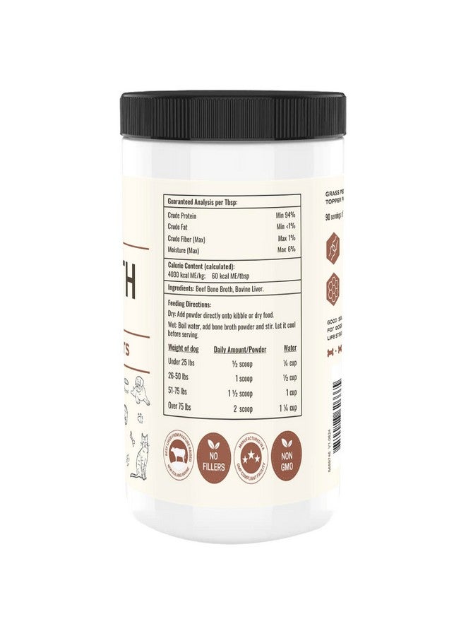 Left Coast Performance Bone Broth For Dogs And Cats With Beef Liver - Human Grade Grass Fed Beef Bone Broth Powder For Dogs - Dog Food Toppers For Picky Eaters - Supports Joints & Gut Health - Freeze Dried Liver - 8Oz - Image 3