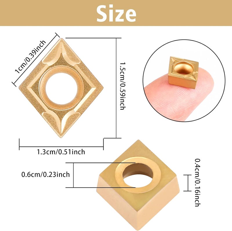 VerRich Indexable Lathe Turning Tools 1/2"12mm Shank 14Pcs Kit,4 Pcs Metal Lathe Tools Holder With 10pcs CMT09T304 Carbide inserts Blade - Image 3