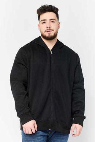 Men Solid Full Zip Long Sleeves Hoodie, Black - pzsku/Z52DF92D09D6BB139EE65Z/45/1747233762/4c1c18b4-2d61-40e5-9f11-55b1e20fa4c9