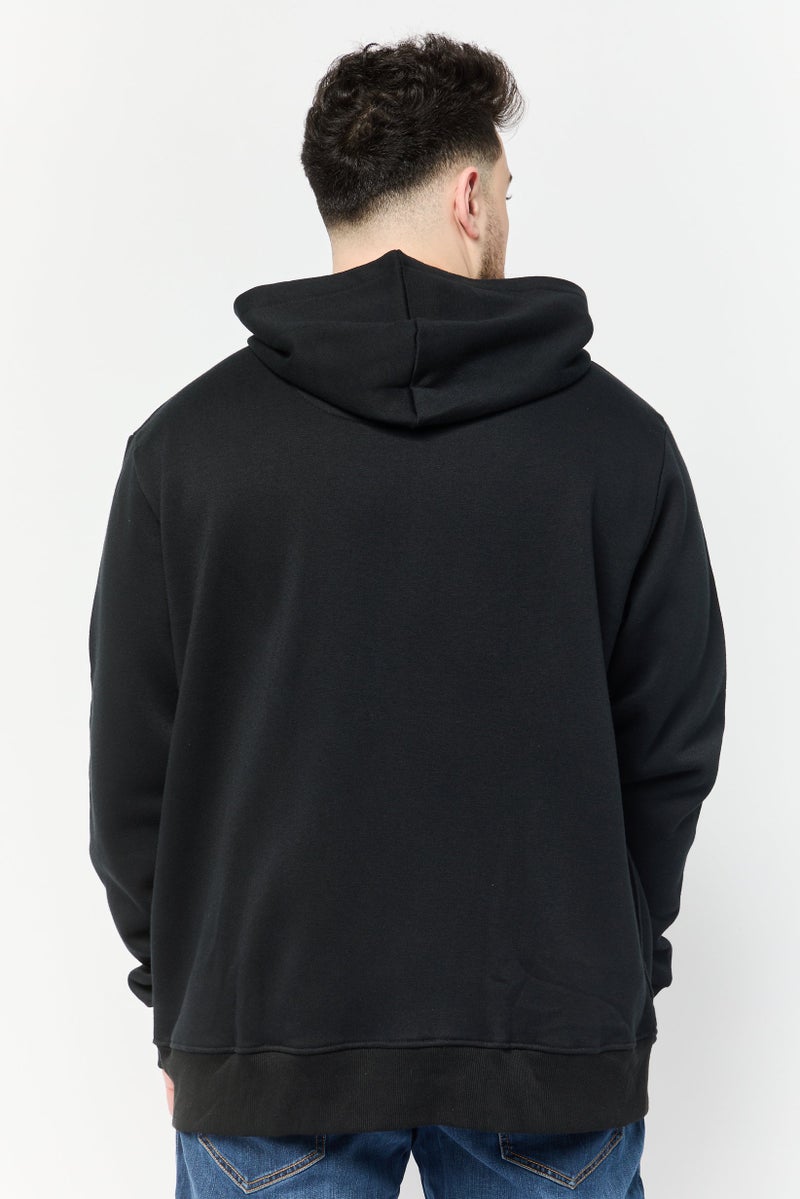 KANGOL Men Solid Full Zip Long Sleeves Hoodie, Black  - Image 4