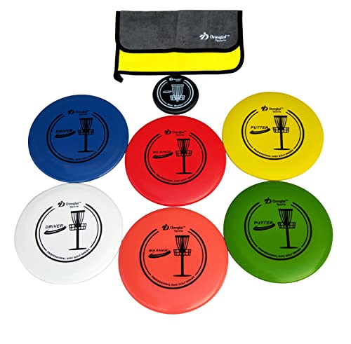 DDonglai Disc Golf Starter Set with 2pcs Driver, 2pcs Mid-Range, 2pcs Putter, 1pc Mini Marker and Towel - Image 1