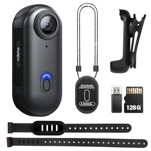 SHPTDJTIC 128G 4K Body Camera Thumb Size CamWearable Camera with 360Rotatable Clip Magnetic Clip120 Minutes for RecordingTake for Lecture TravelingPet WalkingOutdoors Activities 4kB128G - Image 1