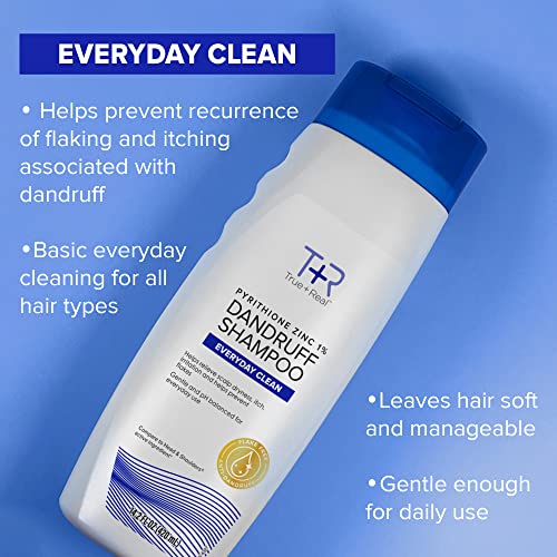 True+Real Classic Everyday Clean Anti-Dandruff Shampoo, Pyrithione Zinc 1%, Daily Use Scalp Care for All Hair Types, 14.2 Fl Oz, 2 pk - Image 4