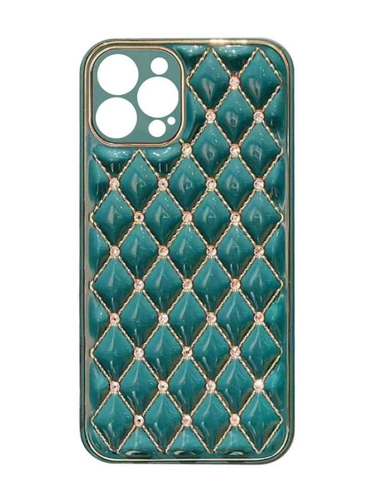 JOWAY iPhone 13 Pro Luxury Diamond Bling Rhinestone Case Cover Shockproof Camera Lens Protection Green - Image 2