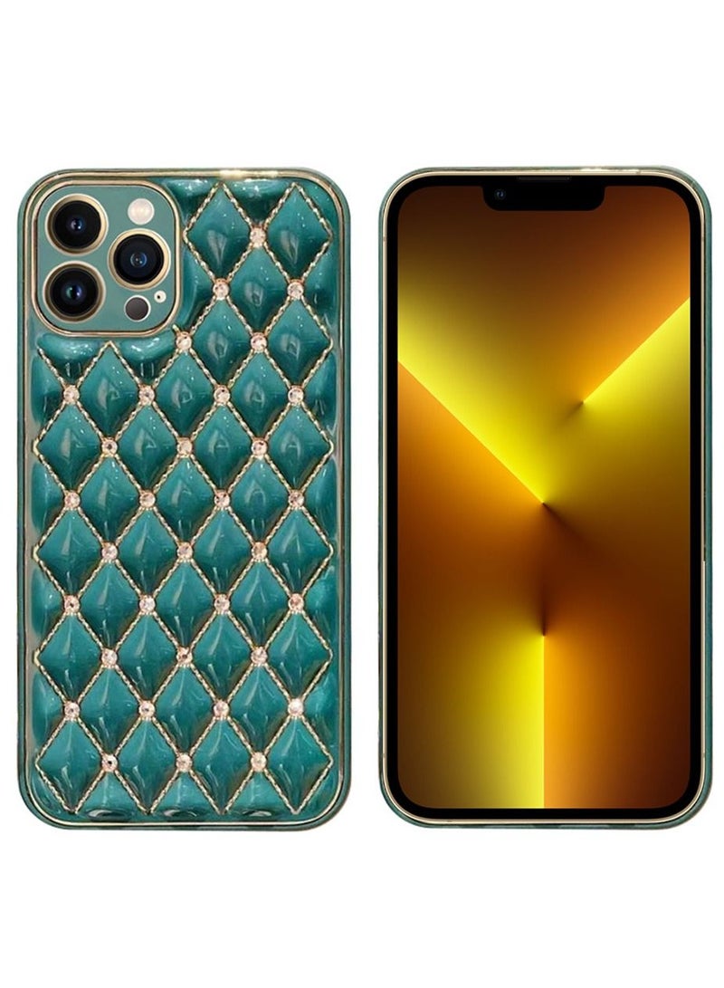 JOWAY iPhone 13 Pro Luxury Diamond Bling Rhinestone Case Cover Shockproof Camera Lens Protection Green - Image 3