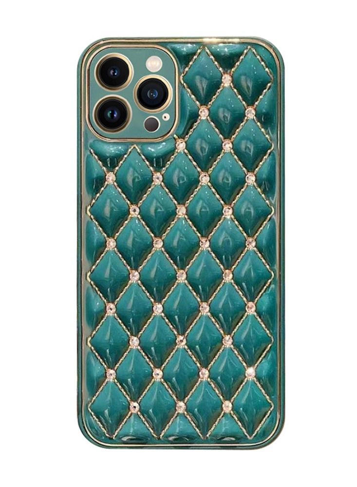 JOWAY iPhone 13 Pro Luxury Diamond Bling Rhinestone Case Cover Shockproof Camera Lens Protection Green - Image 1