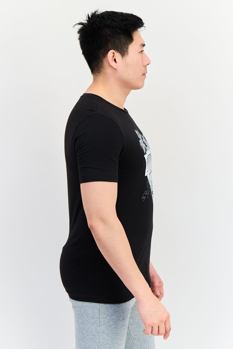 PUMA Men Regular Fit Graphic Print Short Sleeves Outdoor T-Shirt, Black - Image 4