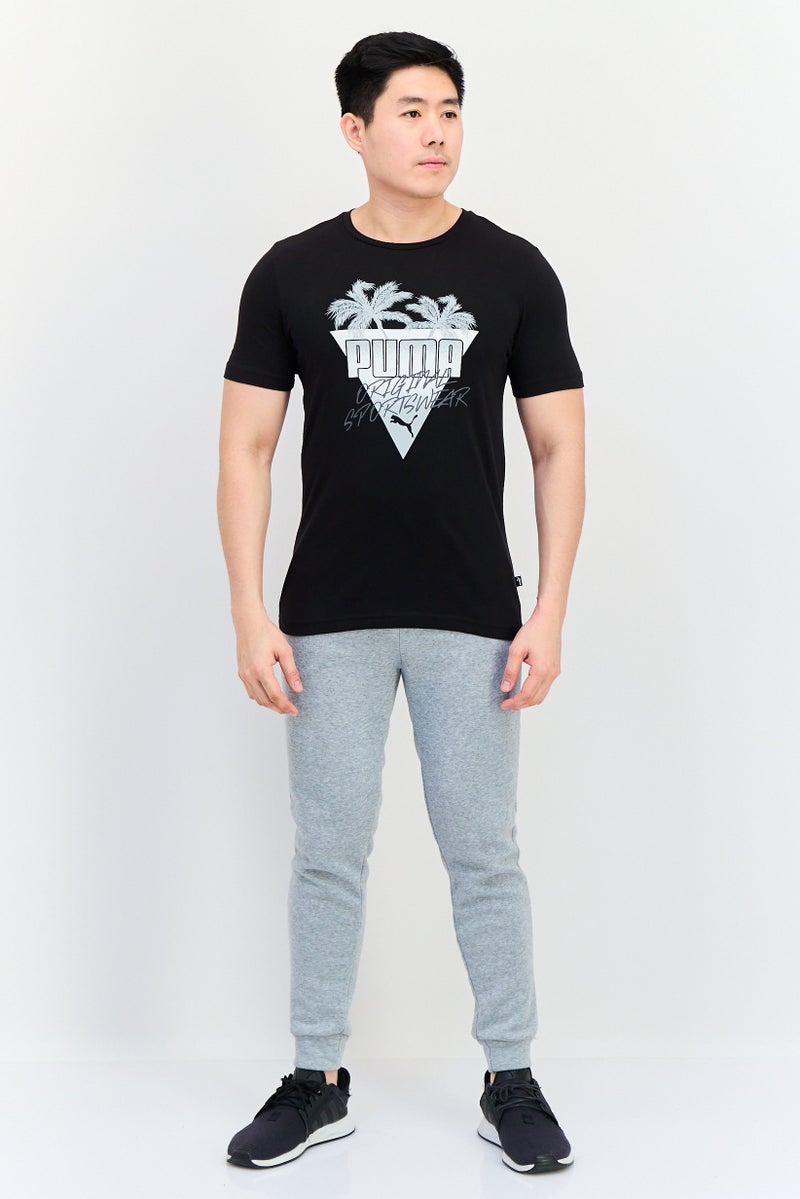 PUMA Men Regular Fit Graphic Print Short Sleeves Outdoor T-Shirt, Black - Image 2