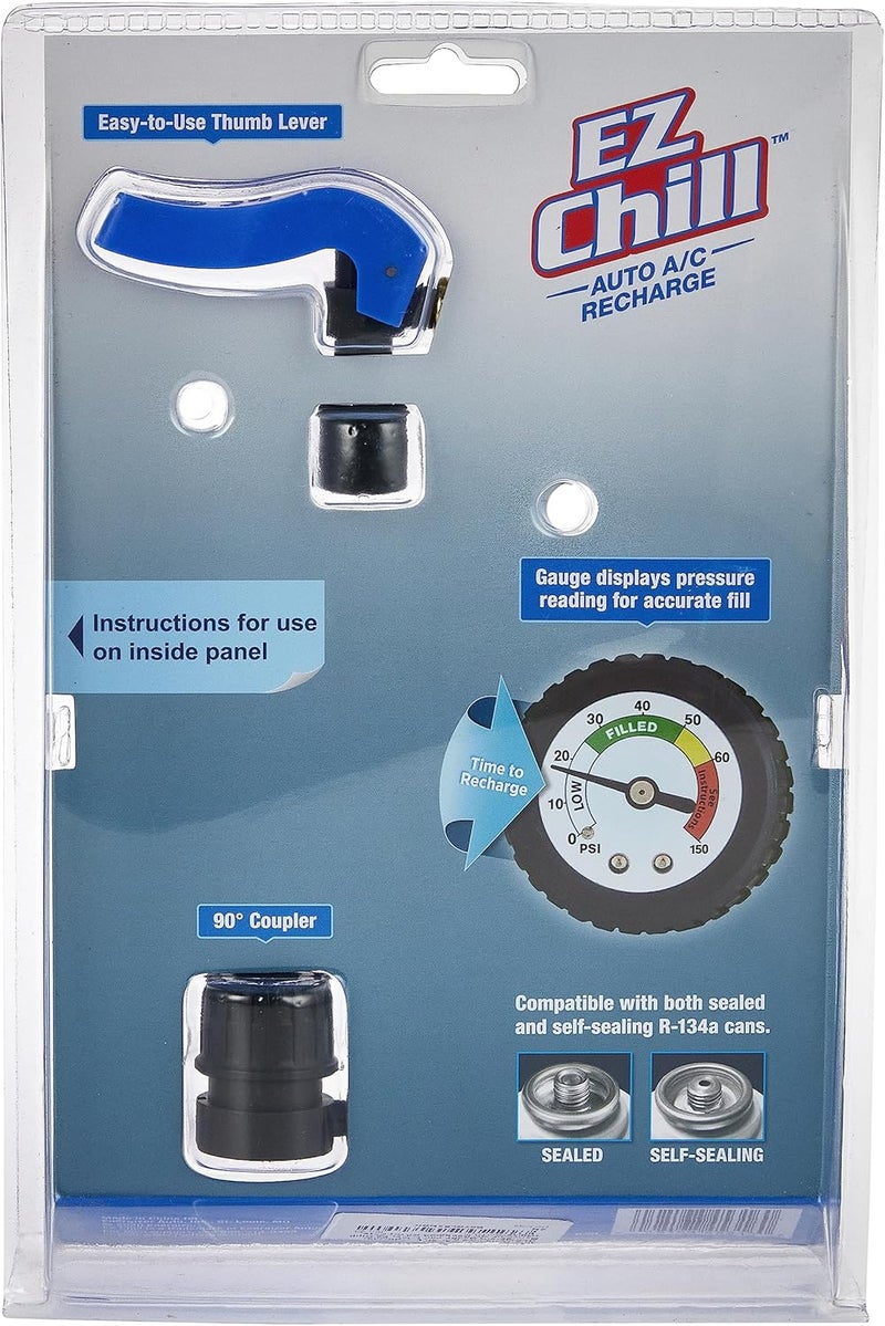 AC/Pro Car Air Conditioner Refrigerant Gauge and Hose by , EZ Chill Reusable AC Recharge Kit for Cars, Trucks,3 x 11 x 8 inches - Image 2