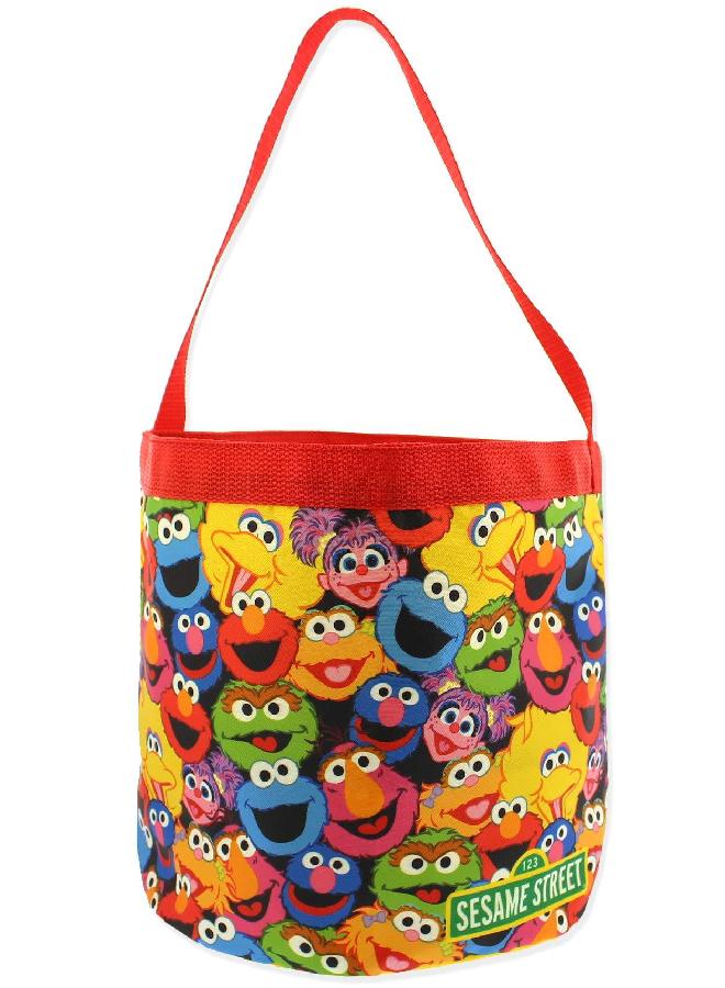 Sesame Street Sesame Street Elmo Boys Girls Collapsible Nylon Gift Basket Bucket Tote Bag (One Size, Red/Multi) - Image 1