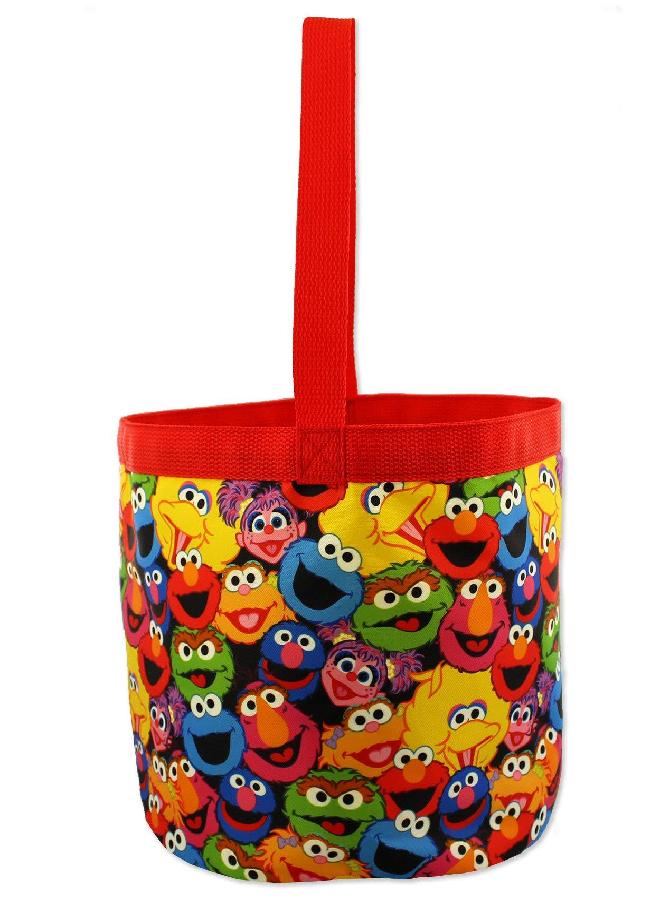Sesame Street Sesame Street Elmo Boys Girls Collapsible Nylon Gift Basket Bucket Tote Bag (One Size, Red/Multi) - Image 4